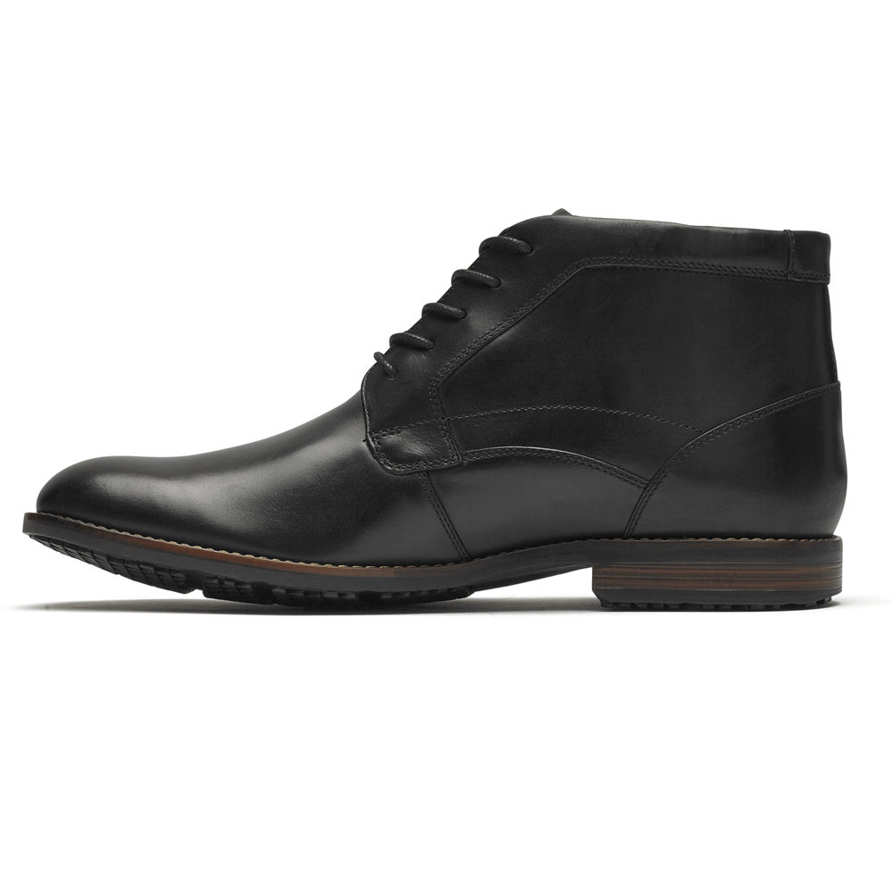 Botas Rockport Hombre Mexico - Dustyn Chukka Negros - BDHVY7563